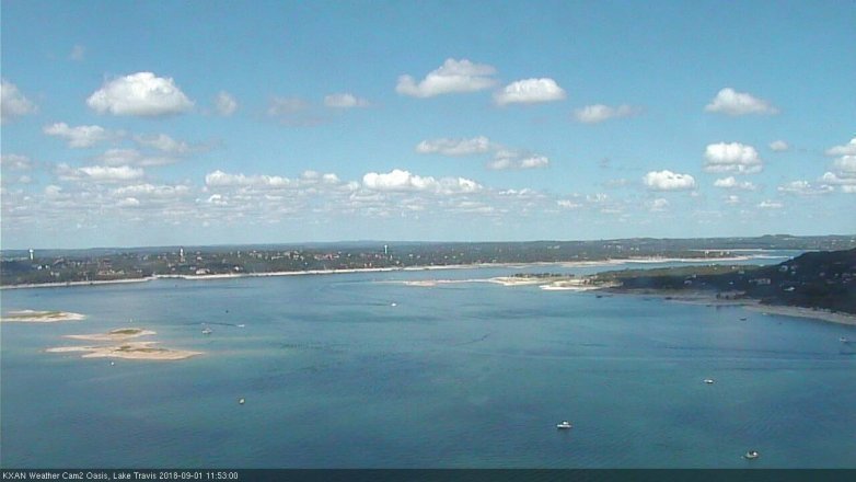 Lake Travis webcam, September 1, 2018 10:55 AM CT