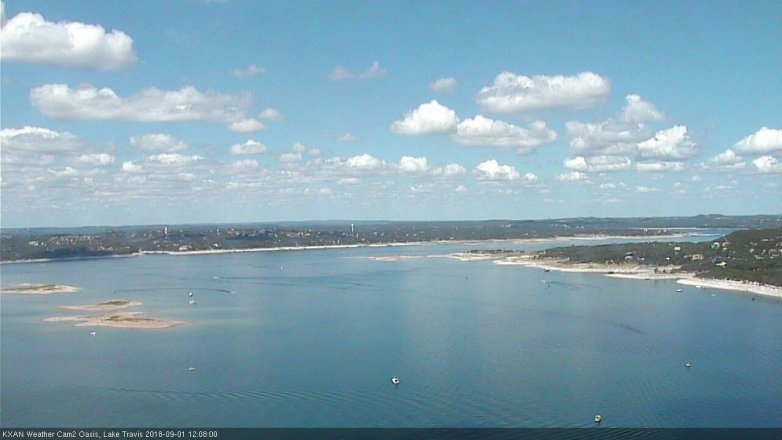 Lake Travis webcam, September 1, 2018 11:10 AM CT