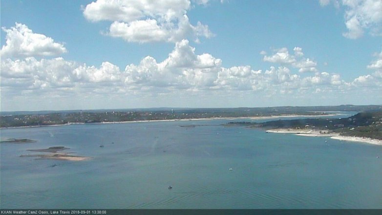 Lake Travis webcam, September 1, 2018 12:40 PM CT