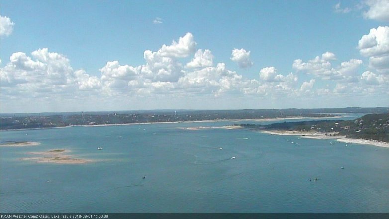 Lake Travis webcam, September 1, 2018 1:00 PM CT