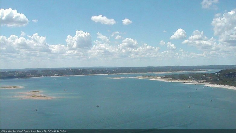 Lake Travis webcam, September 1, 2018 1:05 PM CT