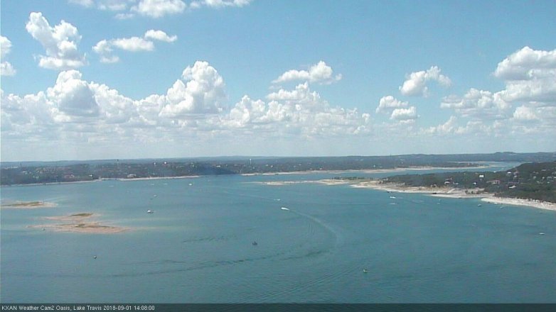 Lake Travis webcam, September 1, 2018 1:10 PM CT