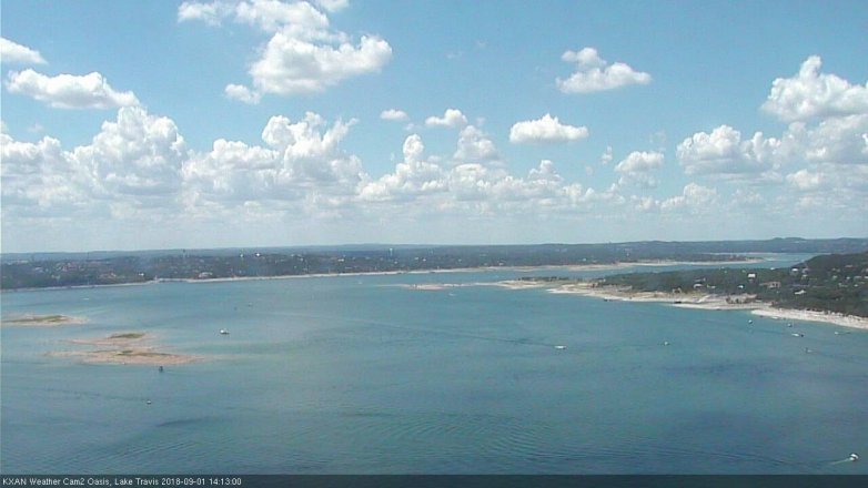 Lake Travis webcam, September 1, 2018 1:15 PM CT