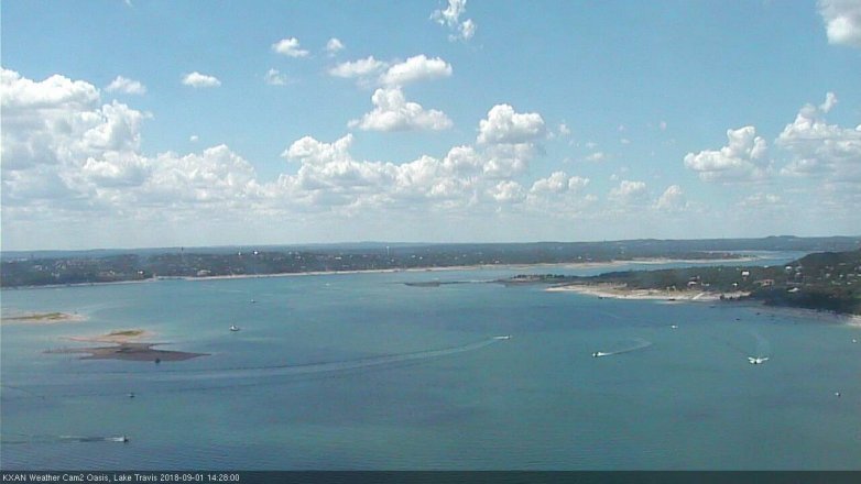 Lake Travis webcam, September 1, 2018 1:30 PM CT