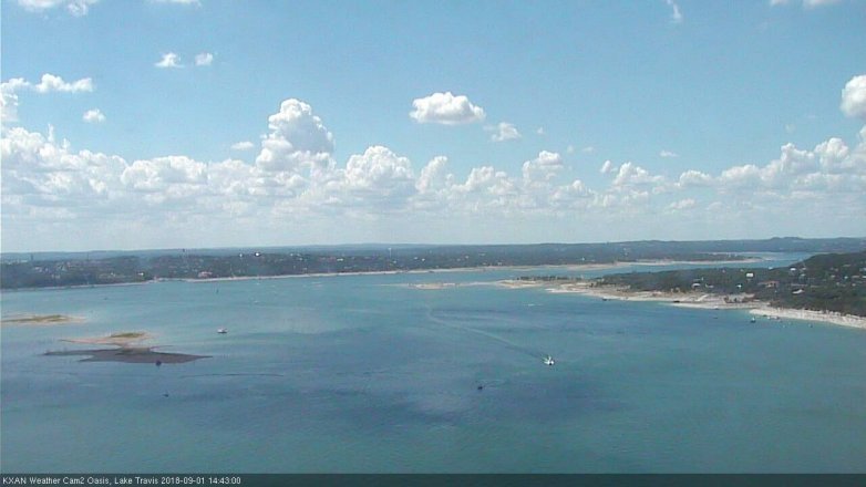Lake Travis webcam, September 1, 2018 1:45 PM CT