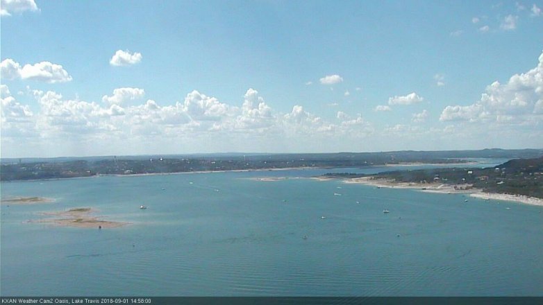 Lake Travis webcam, September 1, 2018 2:00 PM CT
