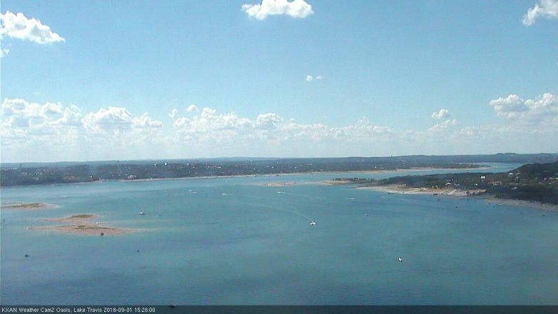 Lake Travis webcam, September 1, 2018 2:30 PM CT