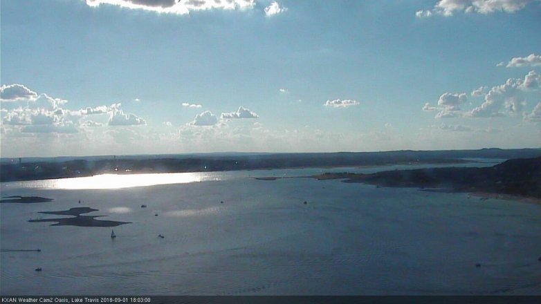 Lake Travis webcam, September 1, 2018 5:05 PM CT