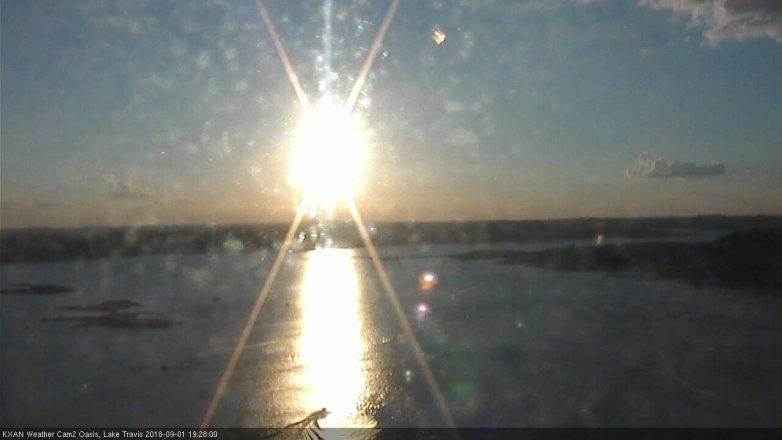 Lake Travis webcam, September 1, 2018 6:30 PM CT