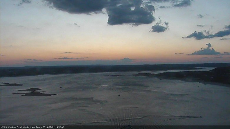 Lake Travis webcam, September 1, 2018 6:55 PM CT