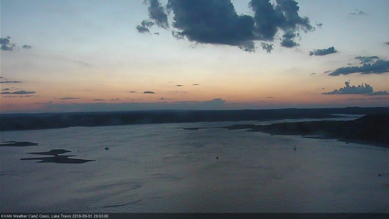 Lake Travis webcam, September 1, 2018 7:05 PM CT