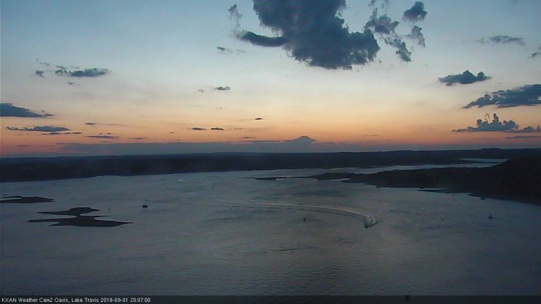 Lake Travis webcam, September 1, 2018 7:10 PM CT