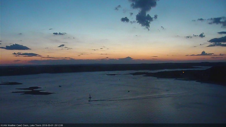 Lake Travis webcam, September 1, 2018 7:15 PM CT