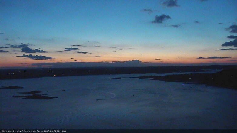 Lake Travis webcam, September 1, 2018 7:20 PM CT