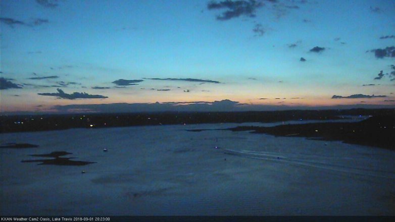 Lake Travis webcam, September 1, 2018 7:25 PM CT