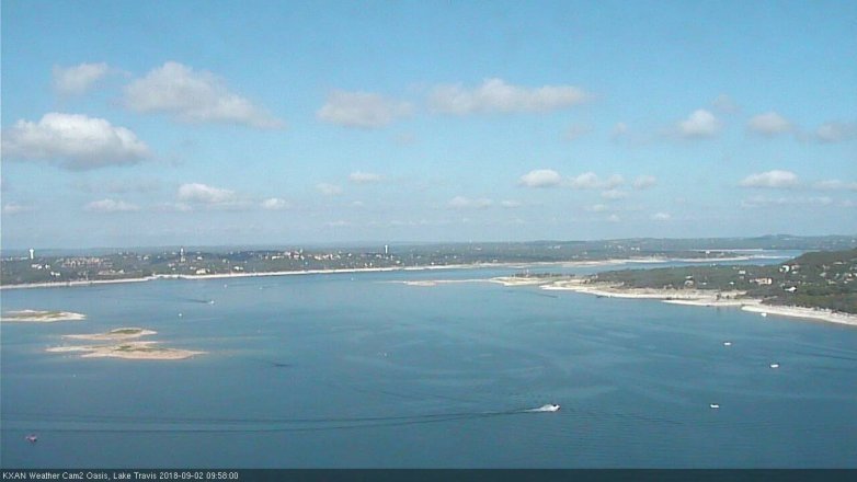 Lake Travis webcam, September 2, 2018 9:00 AM CT