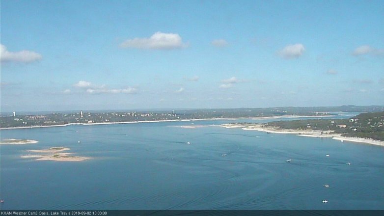Lake Travis webcam, September 2, 2018 9:05 AM CT