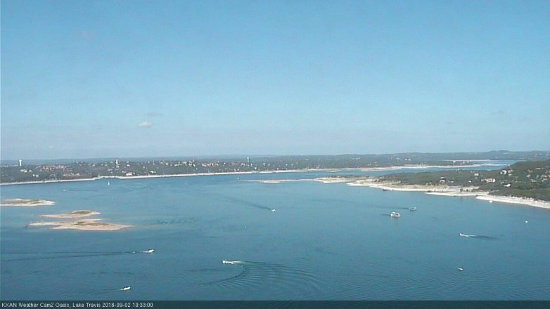 Lake Travis webcam, September 2, 2018 9:35 AM CT