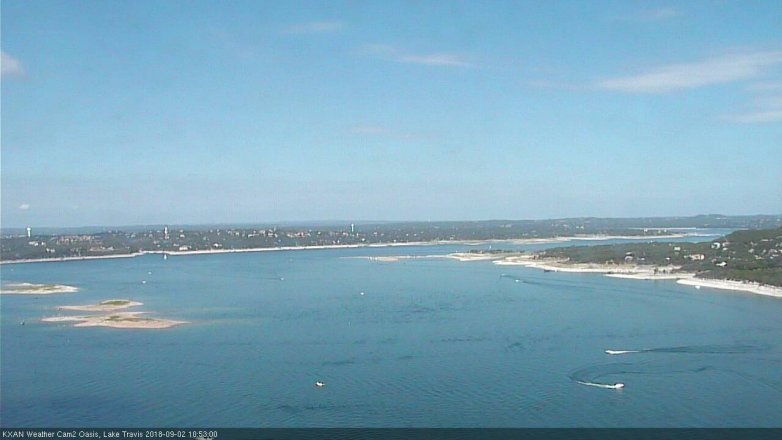 Lake Travis webcam, September 2, 2018 9:55 AM CT