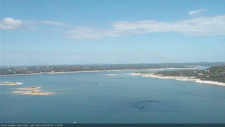 Lake Travis webcam, September 2, 2018 10:05 AM CT