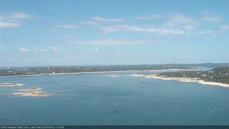 Lake Travis webcam, September 2, 2018 10:20 AM CT