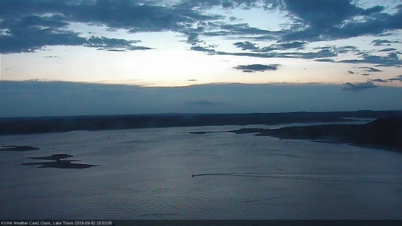 Lake Travis webcam, September 2, 2018 7:05 PM CT