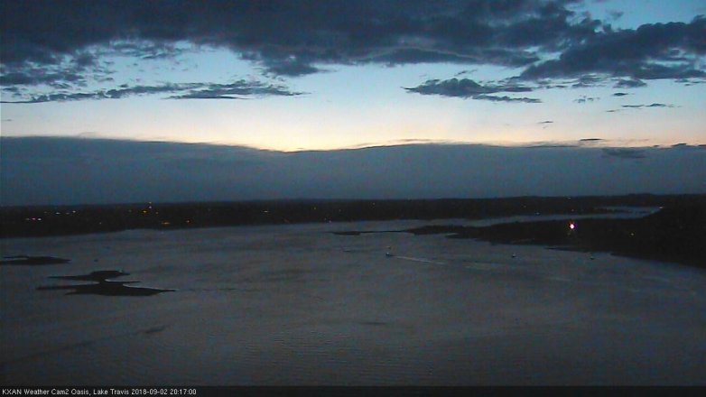 Lake Travis webcam, September 2, 2018 7:20 PM CT