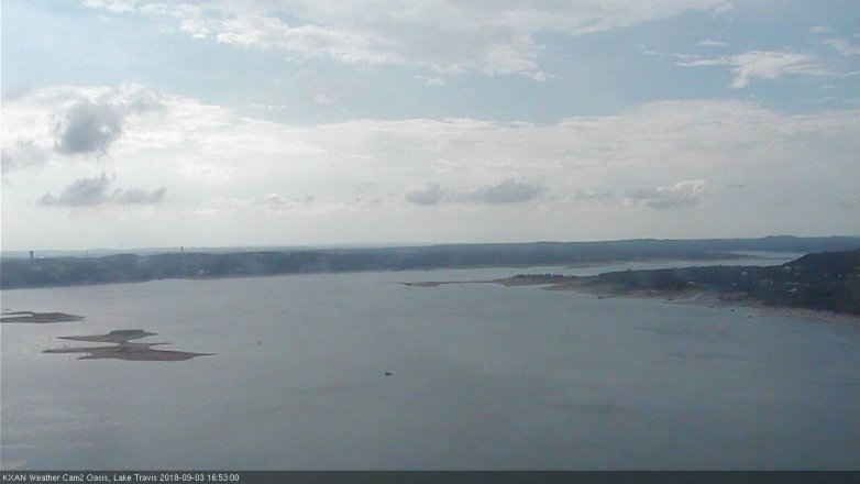 Lake Travis webcam, September 3, 2018 3:55 PM CT