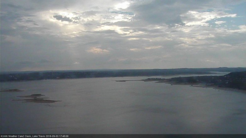 Lake Travis webcam, September 3, 2018 4:50 PM CT