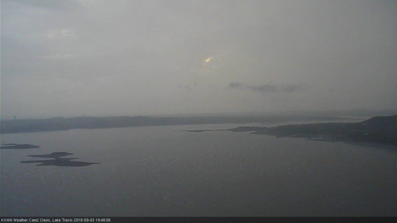 Lake Travis webcam, September 3, 2018 6:50 PM CT