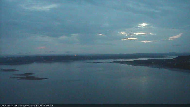 Lake Travis webcam, September 3, 2018 7:05 PM CT
