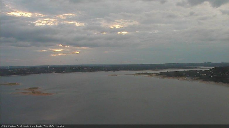 Lake Travis webcam, September 4, 2018 6:45 PM CT