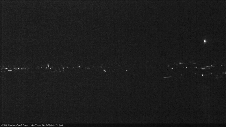 Lake Travis webcam, September 4, 2018 9:30 PM CT