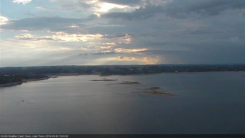 Lake Travis webcam, September 6, 2018 6:05 PM CT