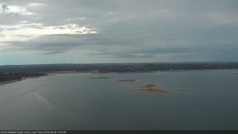 Lake Travis webcam, September 6, 2018 6:45 PM CT