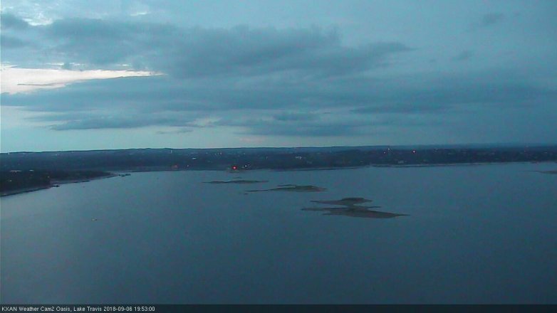 Lake Travis webcam, September 6, 2018 6:55 PM CT