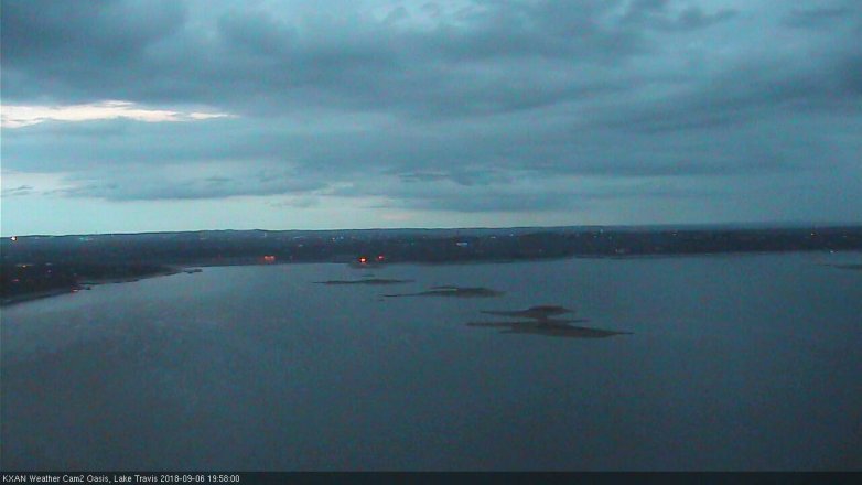 Lake Travis webcam, September 6, 2018 7:00 PM CT