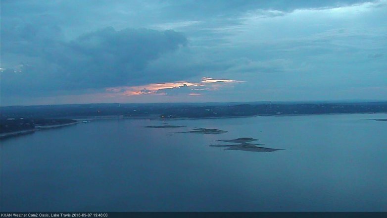 Lake Travis webcam, September 7, 2018 6:50 PM CT
