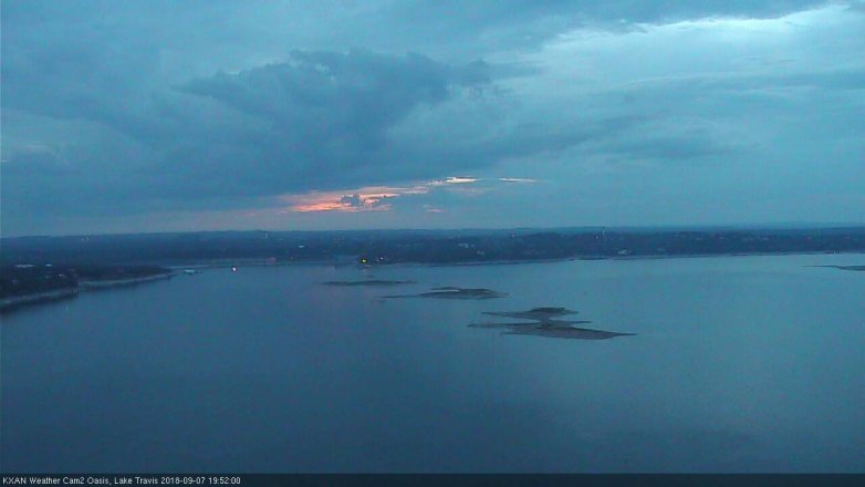 Lake Travis webcam, September 7, 2018 6:55 PM CT