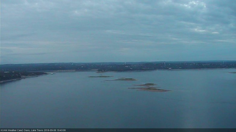 Lake Travis webcam, September 8, 2018 6:45 PM CT