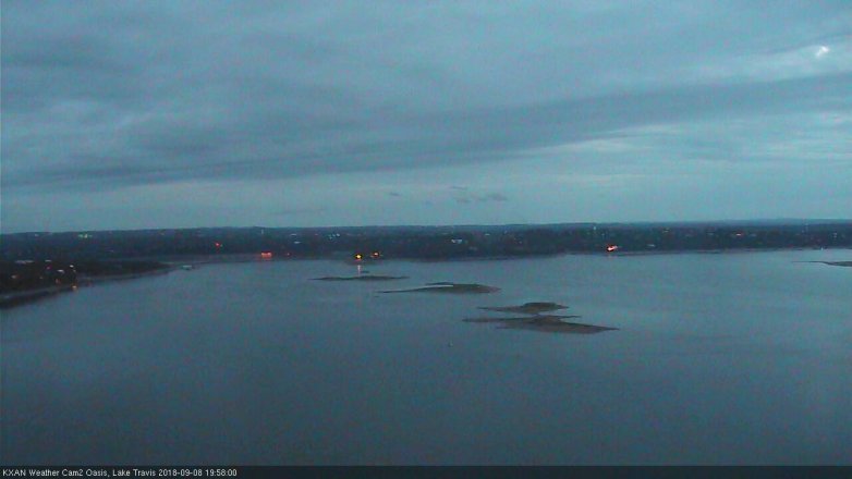 Lake Travis webcam, September 8, 2018 7:00 PM CT