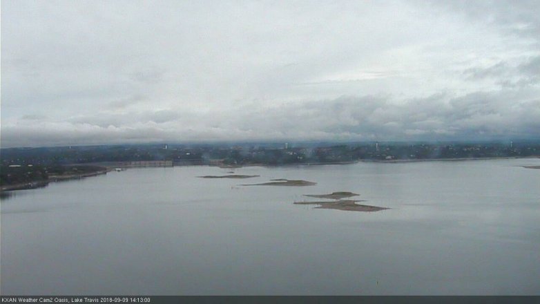 Lake Travis webcam, September 9, 2018 1:15 PM CT