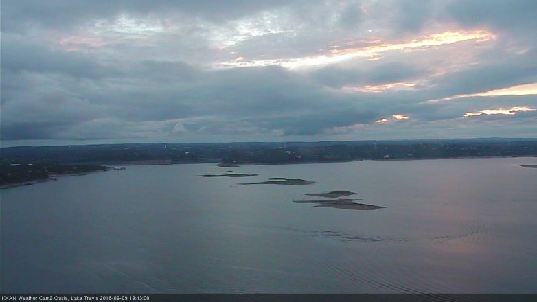 Lake Travis webcam, September 9, 2018 6:45 PM CT