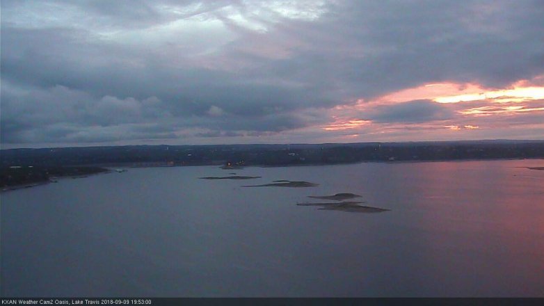 Lake Travis webcam, September 9, 2018 6:55 PM CT