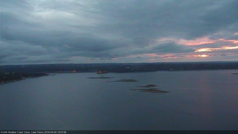 Lake Travis webcam, September 9, 2018 7:00 PM CT