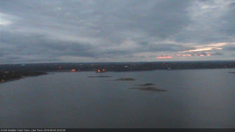 Lake Travis webcam, September 9, 2018 7:05 PM CT