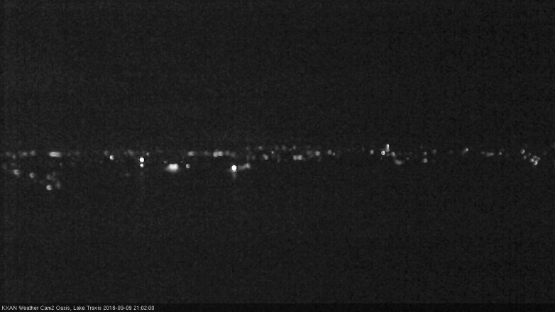 Lake Travis webcam, September 9, 2018 8:05 PM CT