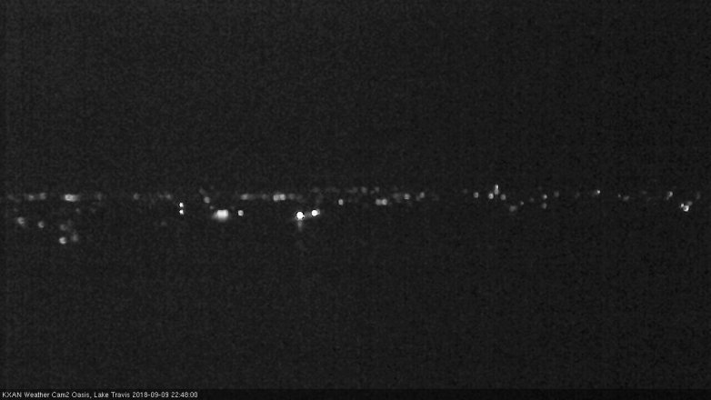 Lake Travis webcam, September 9, 2018 9:50 PM CT