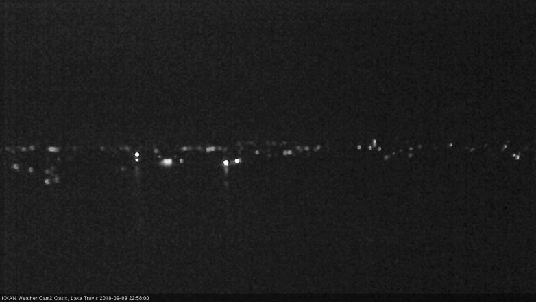 Lake Travis webcam, September 9, 2018 10:00 PM CT