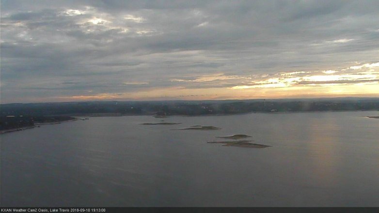 Lake Travis webcam, September 10, 2018 6:15 PM CT